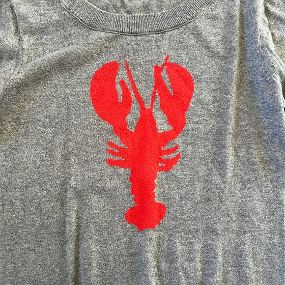 J.Crew Grey Lobster Sweater XS | 100% Cotton Nautical Graphic Pullover - Picture 2 of 6